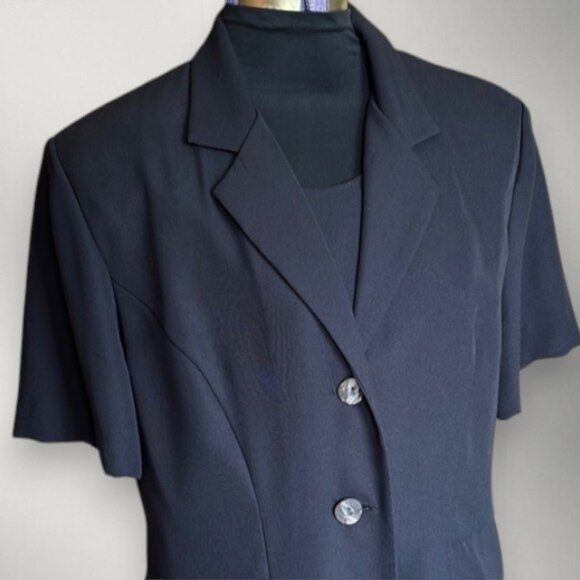 Vintage Fattaneh Bahari 2 Piece Black Blazer Dress Size 16 - Picture 5 of 15